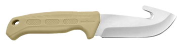 Camillus 19156 Roto  4" Fixed Drop Point/Gut Hook Plain Satin 420 Steel Titanium Bonded Blade, Tan PP/TPR Handle                                                                                        