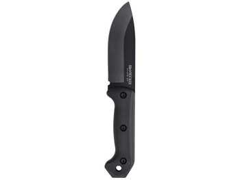 Ka-Bar BK2 Becker Campanion 5.25" Fixed Clip Point Drop Point Plain Black 1095 Cro-Van Blade, Black Ultramid Handle, Includes Sheath