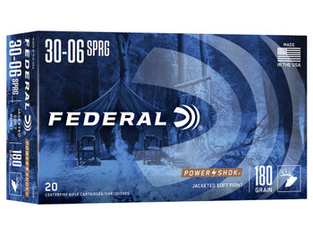 Federal 3006B Power-Shok 30-06Springfield 180gr Jacketed Soft Point 20 Per Box/10 Case