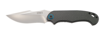 CRKT 7920 P.S.D.  3.63" Folding Plain Satin 4116 Stainless Steel Blade/ Black Carbon Fiber/G10 Handle Includes Pocket Clip                                                                              