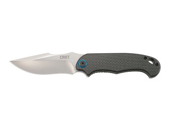 CRKT 7920 P.S.D. 3.63" Folding Plain Satin 4116 Stainless Steel Blade/ Black Carbon Fiber/G10 Handle Includes Pocket Clip