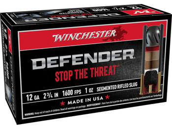 Winchester Ammo S12PDX1S PDX1 Defender 12Gauge 2.75" 1oz Rifled Slug Shot 10 Per Box/10 Case
