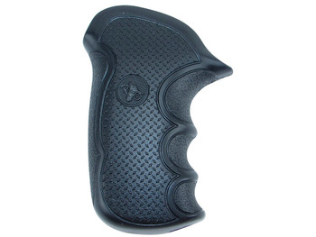 Pachmayr 02475 Diamond Pro Grip Diamond Checkering Black Rubber with Finger Grooves for Taurus Compact Public Defender with Polymer Frame