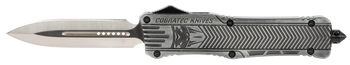 CobraTec Knives LSWCTK1LFAGNS CTK-1  Large 3.75" OTF Dagger Plain D2 Steel Blade/Stonewashed Aluminum Handle Features Glass Breaker Includes Pocket Clip                                                