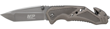 Smith & Wesson Knives SWP11GCP M&P Rescue 3.79" Folding Tanto Plain 7Cr15MoV SS Blade Aluminum Handle Includes Pocket Clip                                                                              