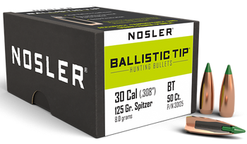 Nosler 30125 Ballistic Tip  30Cal 125gr Spitzer 50/Box                                                                                                                                                  