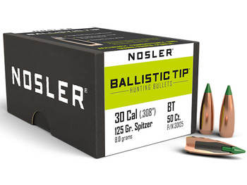 Nosler 30125 Ballistic Tip 30Cal 125gr Spitzer 50/Box