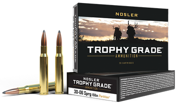 Nosler 60055 Trophy Grade  30-06Springfield 150gr Nosler Spitzer Partition 20 Per Box/10 Case                                                                                                           