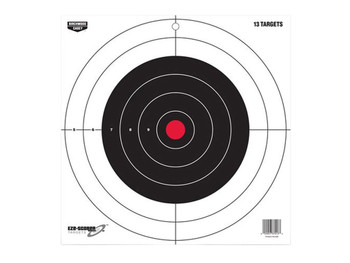 Birchwood Casey 37013 EZE-Scorer 12" Bullseye Paper Hanging Pistol/Rifle Black/Red 13 Per Pkg