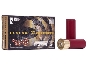 Federal P1584B Premium Magnum 12Gauge 3" 41Pellets 2oz 4BuckShot 5 Per Box/50 Case