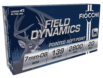 Fiocchi 7MM08B Field Dynamics  7mm-08Rem 139gr Pointed Soft Point 20 Per Box/10 Case                                                                                                                    