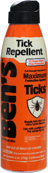Ben's 00067300 Tick Repellent Eco-Spray Odorless Scent 6 oz Aerosol Repels Ticks Effective Up to 12 hrs                                                                                                 