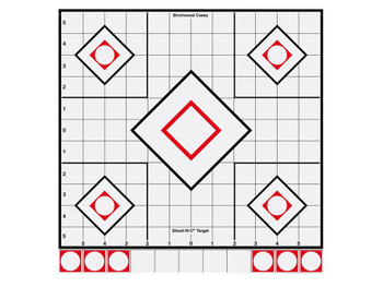 Birchwood Casey 34219 Shoot-N-C Reactive Target Self-Adhesive Paper White/Red 12" 5-Diamond 5 Pack