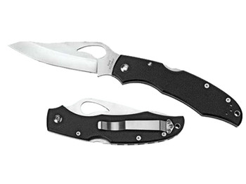 Spyderco BY03PSBK2 Byrd Cara Cara 2 Lightweight 3.75" Folding Drop Point Part Serrated 8Cr13MoV SS Blade Black Textured FRN Handle Includes Pocket Clip