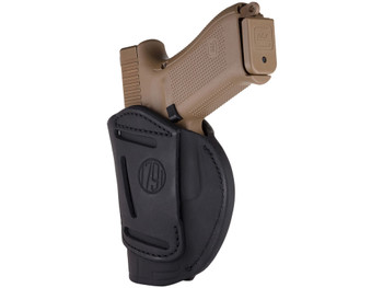 1791 Gunleather 4WH5SBLR 4-Way IWB/OWB 05 Stealth Black Leather Belt Clip Fits S&W M&P/Springfield XD/Glock 17/HK VP9