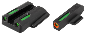 TruGlo TG13RS2PC TFX Pro  Black | Green Tritium & Fiber Optic Orange Outline Front Sight Green Tritium & Fiber Optic Rear Sight                                                                         