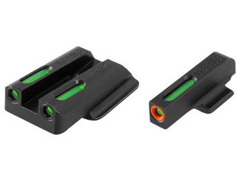 TruGlo TG13RS2PC TFX Pro Black | Green Tritium & Fiber Optic Orange Outline Front Sight Green Tritium & Fiber Optic Rear Sight