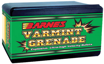 Barnes Bullets 30170 Varmint Grenade Ultra High Velocity 22Hornet 30gr Flat Base Hollow Point 100/Box                                                                                                   