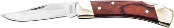 Uncle Henry LB5CP LB5 Smokey II Folding Clip Point Plain Stainless Steel Blade 3.70" Wood Handle Includes Sheath                                                                                        