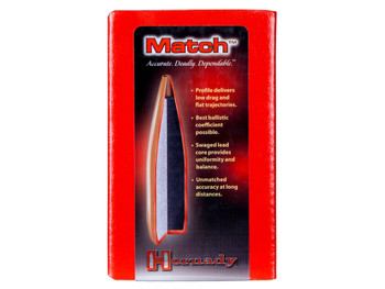 Hornady 3039 Match 30 Cal .308 155 gr Hollow Point Boat Tail Match 100 Per Box/ 15 Case