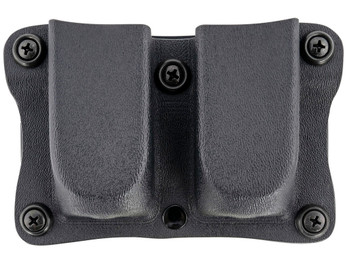 DeSantis Gunhide A87KJJJZ0 Quantico Double Mag Pouch OWB Black Kydex, Belt Clip Fits Belts Up To 1.50" Wide, Compatible w/Glock 17 or 19 Magazines, Ambidextrous