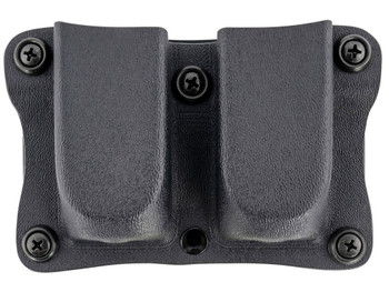DeSantis Gunhide A87KJJJZ0 Quantico Double Mag Pouch OWB Black Kydex, Belt Clip Fits Belts Up To 1.50" Wide, Compatible w/Glock 17 or 19 Magazines, Ambidextrous