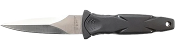 Smith & Wesson Knives SWHRT3 H.R.T.  3.50" Fixed Spear Point Plain Black TPR Handle Includes Sheath 7.5" OAL                                                                                            