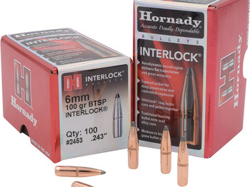 Hornady 2453 InterLock 6mm .243 100 gr Boat Tail Spire Point 100 Per Box/ 25 Case