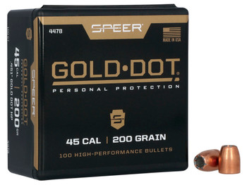 Speer 4478 Gold Dot Personal Protection 45Cal 200gr Hollow Point 100 Per Box/5 Case