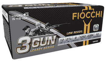 Fiocchi 12BK3G00 3-Gun Match Legacy Series 12Gauge 2.75" 9Pellets 00Buck Shot 10 Per Box/25 Case                                                                                                        