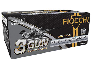 Fiocchi 12BK3G00 3-Gun Match Legacy Series 12Gauge 2.75" 9Pellets 00Buck Shot 10 Per Box/25 Case