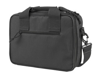 NcStar CPDX2971U VISM Double Pistol Range Bag w/Mag Pouches Heavy Duty Lockable Zippers For Compliance Padded Carry Handles Adjustable Shoulder Strap Urban Gray
