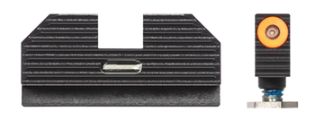 Night Fision GLK001010YGXG Official Costa Ludus Night Sights  Green Tritium Yellow Outline Front Sight-Green Tritium Bar Rear Sight Glock 17/17L/17MOS/19                                               