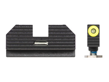 Night Fision GLK001010YGXG Official Costa Ludus Night Sights Green Tritium Yellow Outline Front Sight-Green Tritium Bar Rear Sight Glock 17/17L/17MOS/19