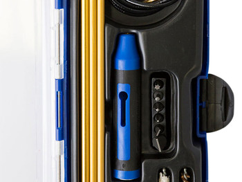 DAC GM22HY GunMaster Hybrid Cleaning Kit 22 Cal Rifle/16 Pieces Black/Blue
