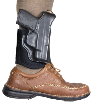 DeSantis Gunhide 014PCX7Z0 Die Hard Rig  Ankle Black Leather/Sheepskin Ankle Fits S&W M&P Shield 9/40 Right Hand                                                                                        