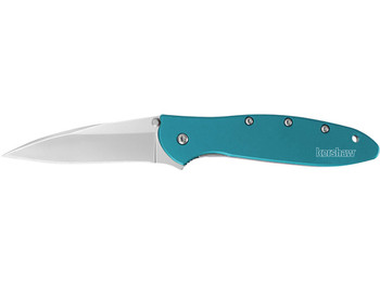 Kershaw 1660TEAL Leek 3" Folding Drop Point Plain Bead Blasted 14C28N Steel Blade Teal Anodized Aluminum Handle Includes Pocket Clip