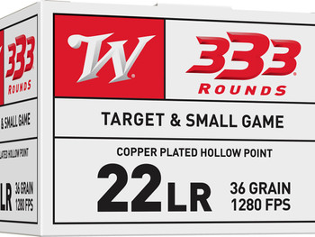 Winchester Ammo 22LR333HP USA 22LR 36gr Copper Plated Hollow Point 333 Per Box/10 Case