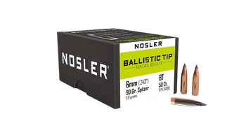 Nosler 24090 Ballistic Tip  6mm 90gr Ballistic Tip Hunting 50/Box                                                                                                                                       
