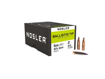 Nosler 24090 Ballistic Tip 6mm 90gr Ballistic Tip Hunting 50/Box