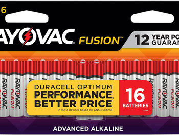 Rayovac 82416T02 AAA HIGH ENREGY Alkaline Batteries Silver/Blue 1.5 Volts 1,123 mAh (16) Single Pack