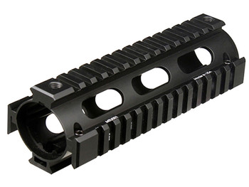 UTG Pro MTU001 Pro Quad Rail Handguard Drop-In Aluminum Black Anodized Hardcoat Picatinny Rail, For Carbine AR-15
