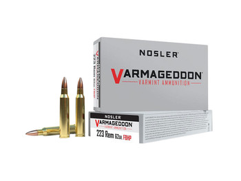 Nosler 40223 Varmageddon 223Rem 62gr Flat Base Hollow Point 20 Per Box/20 Case