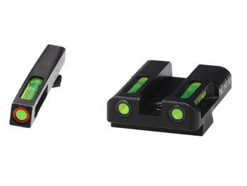 HiViz GLN525 LiteWave H3 Sight Set for Glock Green Tritium Orange Outline Front Sight-Green Fiber Optic Rear Sight