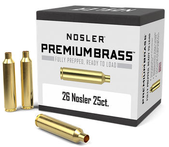 Nosler 10140 Premium Brass Unprimed Cases 26Nosler Rifle Brass 25/Box                                                                                                                                   