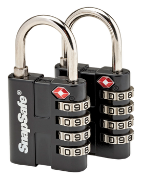 SnapSafe 76020 TSA Lock Resettable Open With Combination Metal 2 Per Pkg                                                                                                                                
