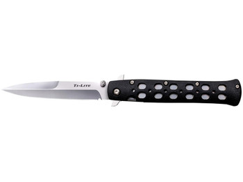 Cold Steel 26SP Ti-Lite 4" Folding Plain Spear Point Japanese AUS-8A SS Blade/ Black Zy-Ex Handle