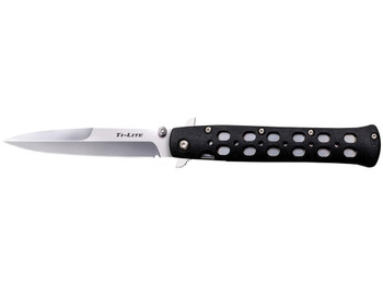 Cold Steel 26SP Ti-Lite 4" Folding Plain Spear Point Japanese AUS-8A SS Blade/ Black Zy-Ex Handle