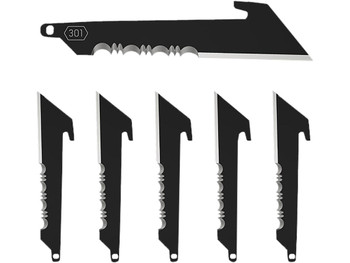 Outdoor Edge RRUS30K6C Replacement Blades 6 3" Black Utility Serrated 420J2 SS Blades