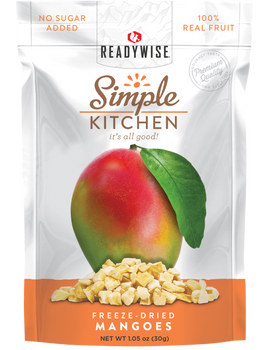 ReadyWise SK05911 Simple Kitchen Freeze Dried Fruit Mango 1 Serving Pouch 6 Per Case                                                                                                                    